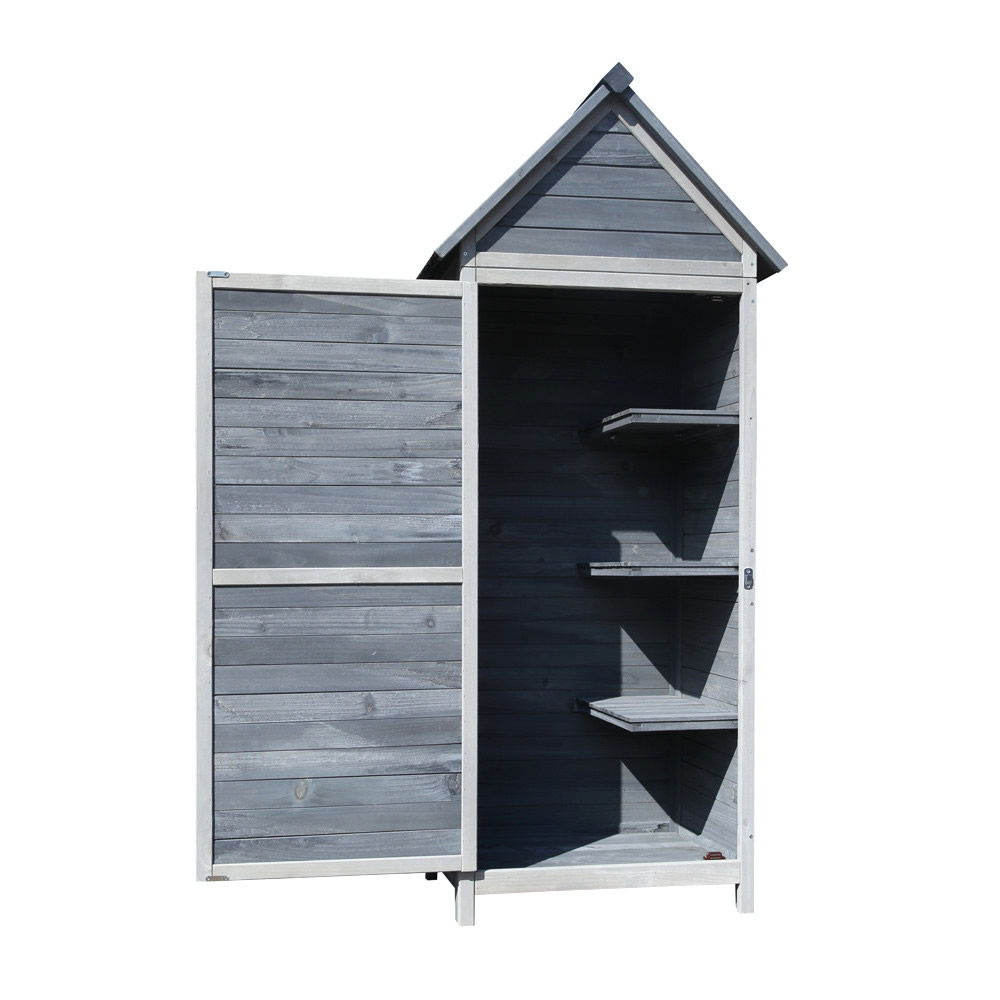 Houten tuinkast | 77 x 53 x 179 cm | Grijs