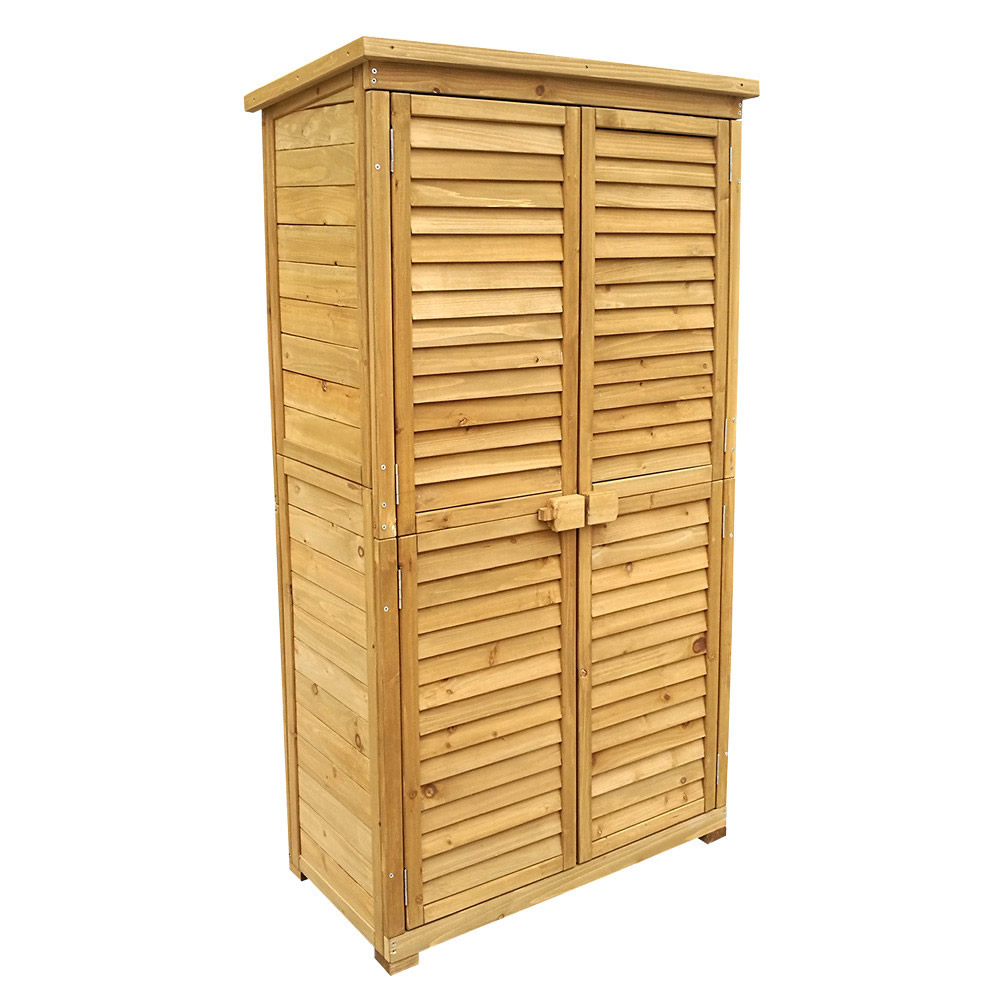Houten tuinkast met lamellendeuren | 87 x 47 x 160 cm