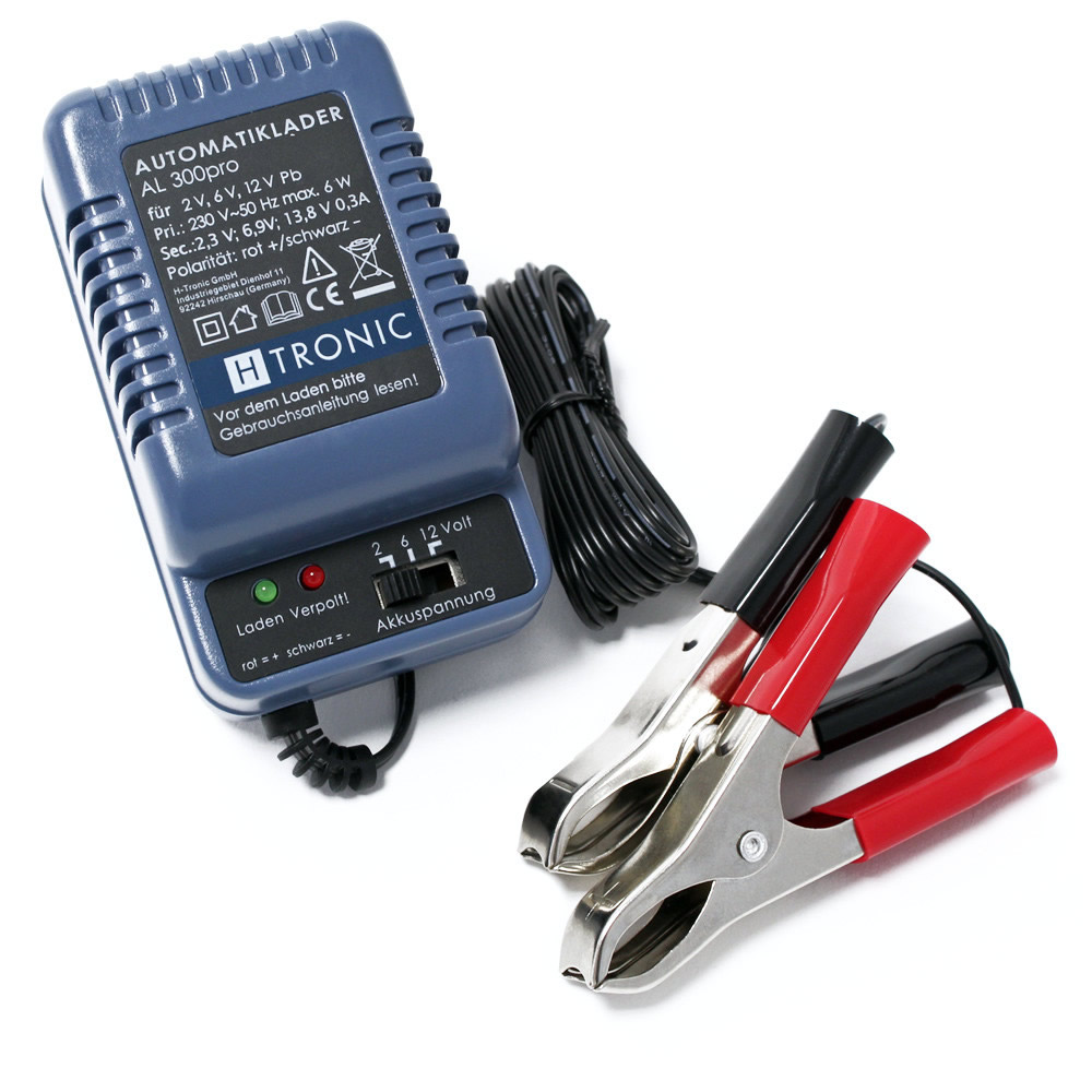 Acculader 2V - 6V - 12V | 0,3 Ampère