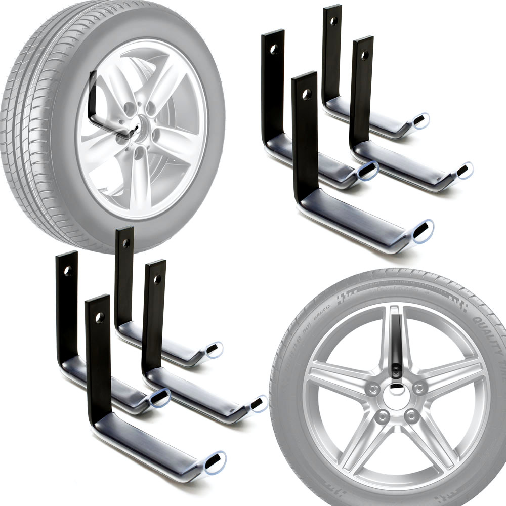 Bandenhouder wandhaak set | Max. 25 kg | 8 banden