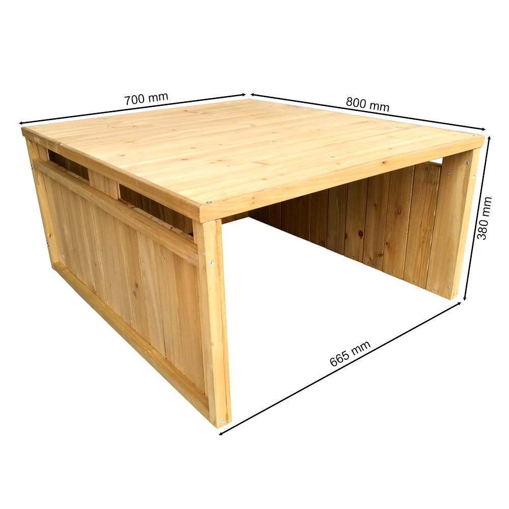 Garage voor robotmaaier hout | Plat dak