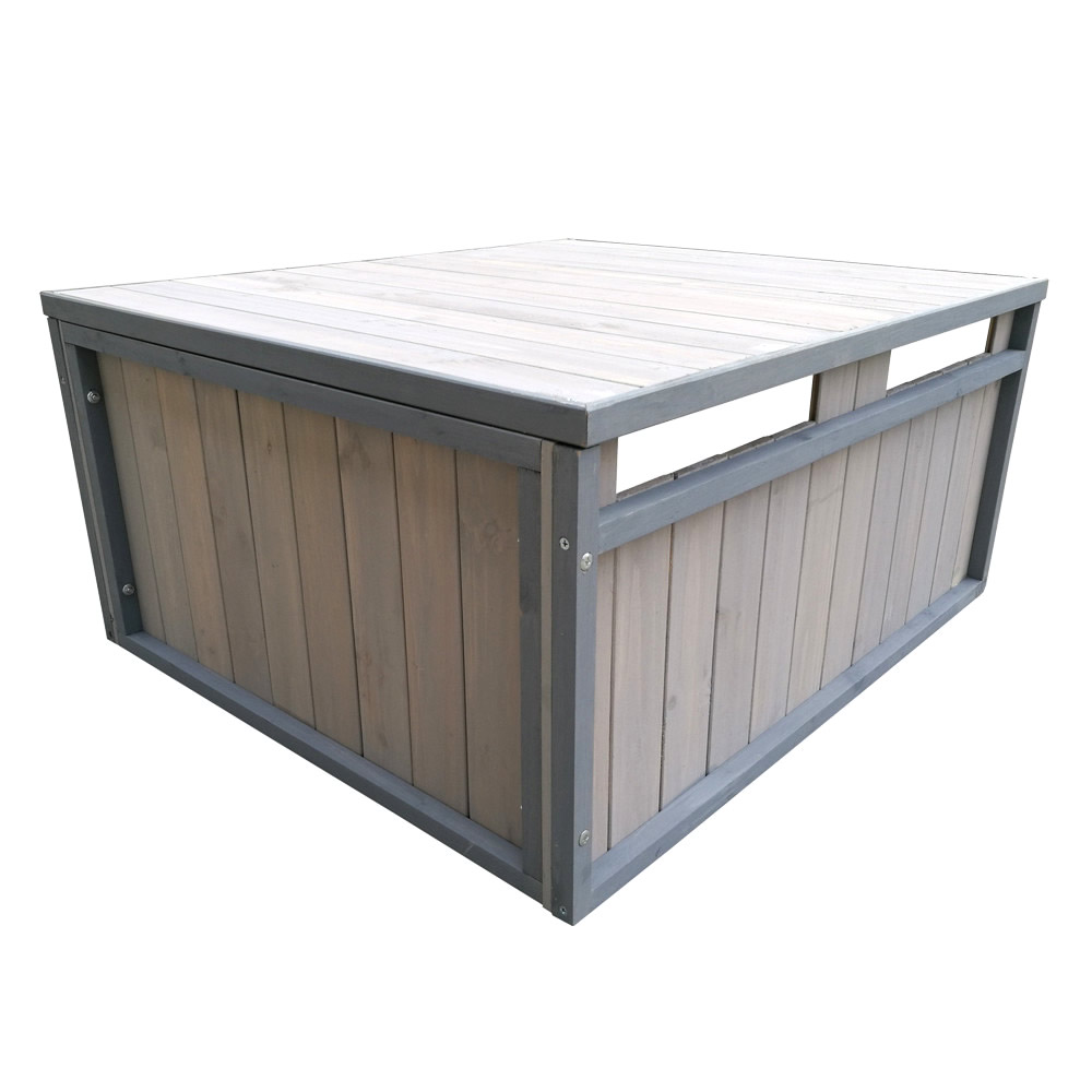 Garage voor robotmaaier hout | Plat dak | Grijs