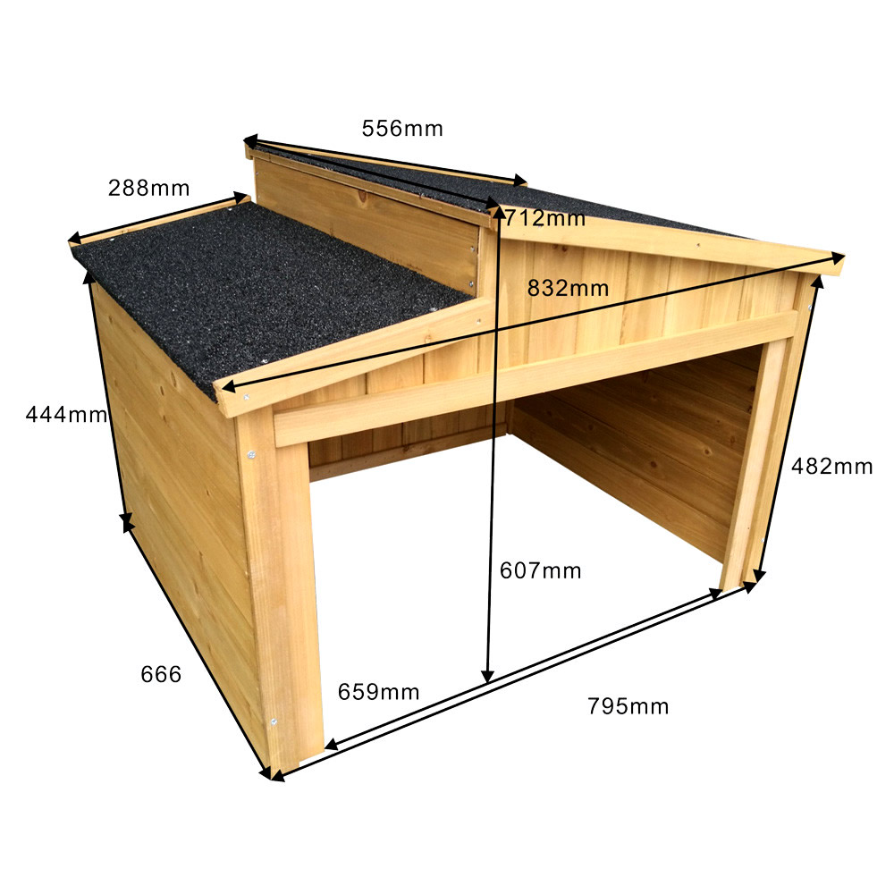 Garage voor robotmaaier hout | Schuin dak