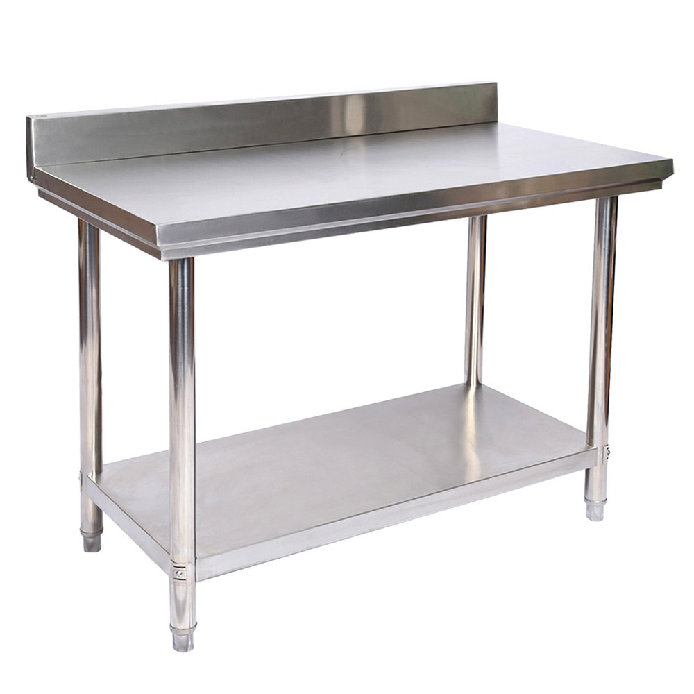 Werktafel RVS (304) | 100 x 60 x 85 cm | Met achterpaneel