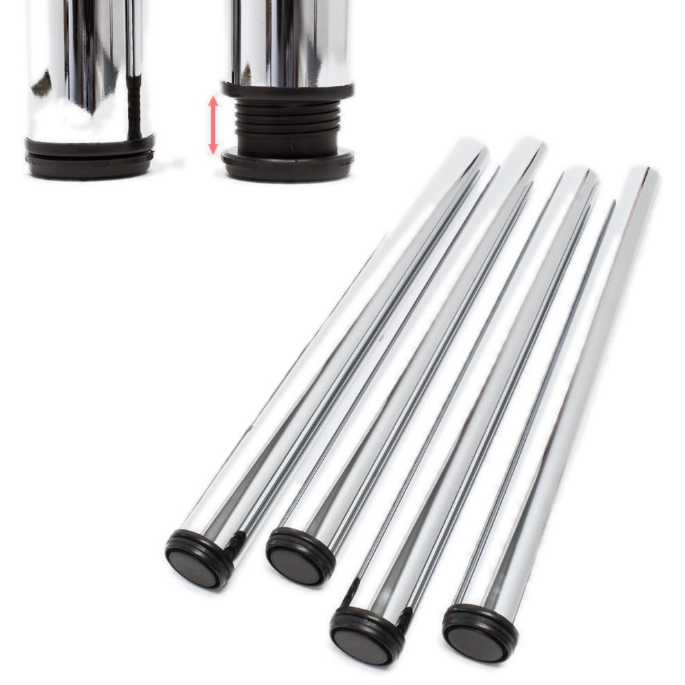 Tafelpoten set | Verstelbaar | Ø 6 x 71-74 cm | Chroom