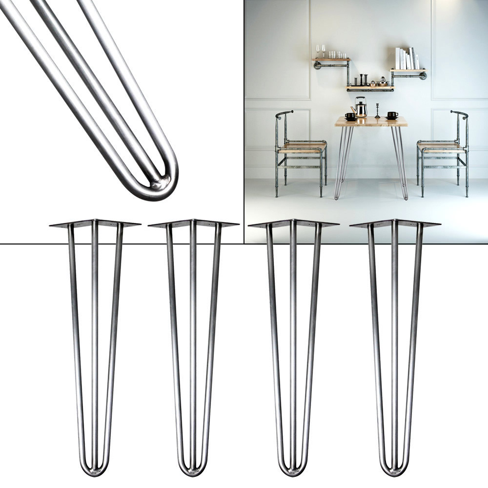 Poten voor tafel, stoel of bank | Set van 4 | Staal | 60 cm