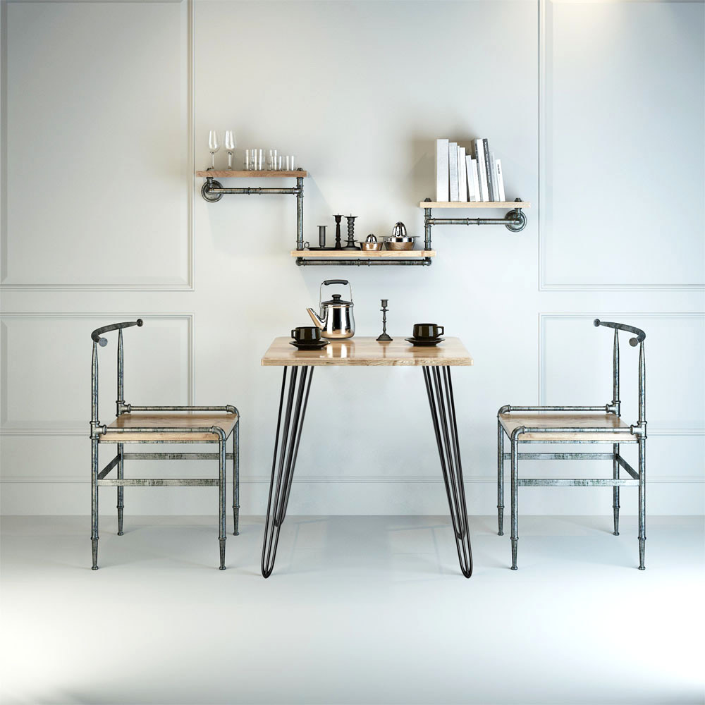 Poten voor tafel, stoel of bank | Set van 4 | Zwart | 36 cm