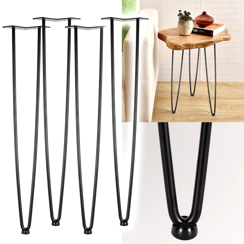 Poten voor tafel, stoel of bank | Set van 4 | Zwart | 86 cm