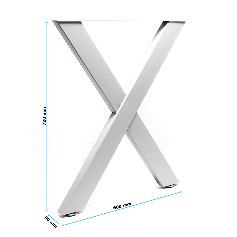 Tafelonderstel X-vormig | Set van 2 | Grijs | 72 x 60 cm