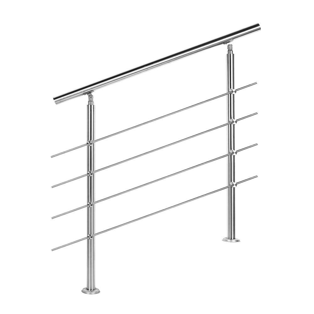 Trapleuning RVS | Dubbele staander | 80 cm | 4 dwarsbalken