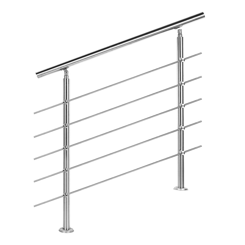 Trapleuning RVS | Dubbele staander | 100 cm | 5 dwarsbalken
