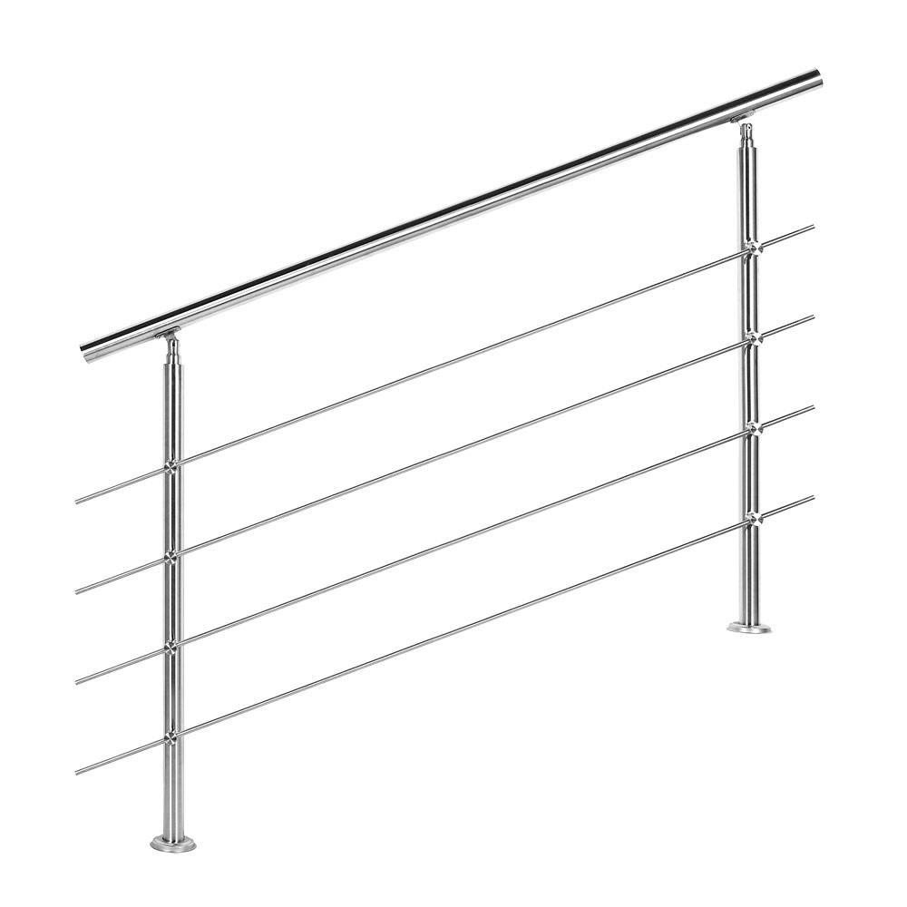 Trapleuning RVS | Dubbele staander | 140 cm | 4 dwarsbalken