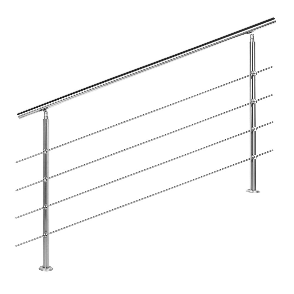 Trapleuning RVS | Dubbele staander | 160 cm | 4 dwarsbalken