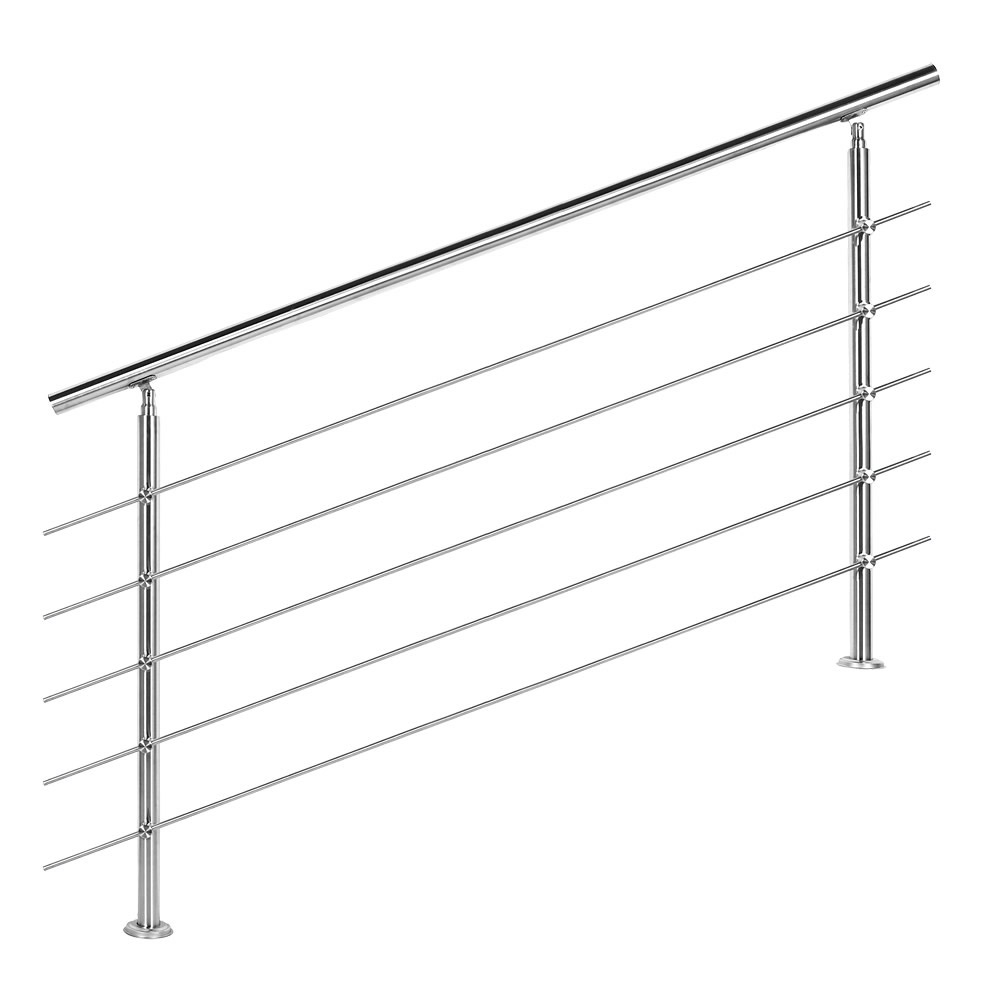 Trapleuning RVS | Dubbele staander | 160 cm | 5 dwarsbalken