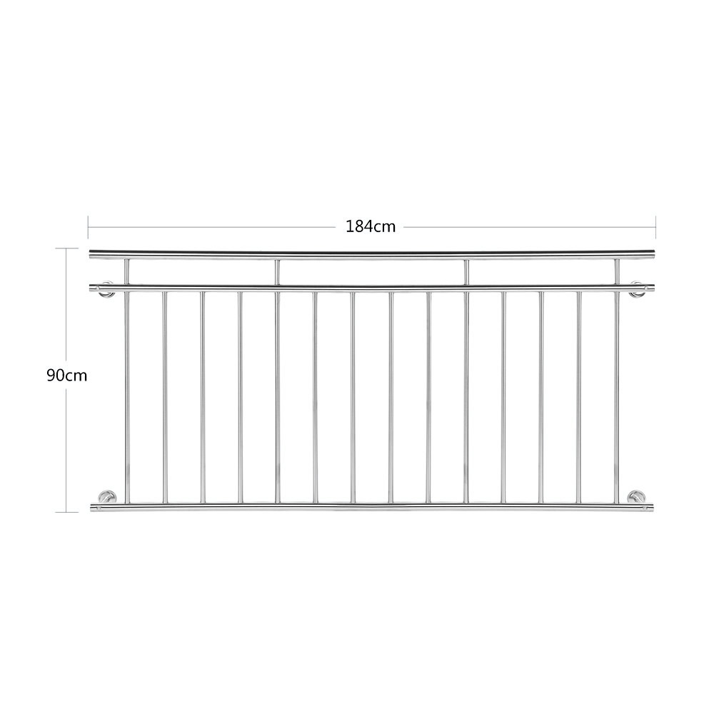 Balkonreling RVS | 90 x 184 cm