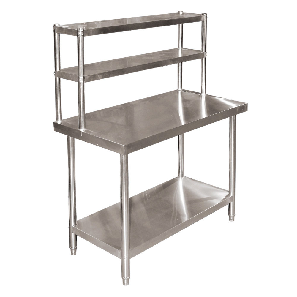 Werktafel RVS (304) | 120 x 60 x 85 cm | Met opbergrek