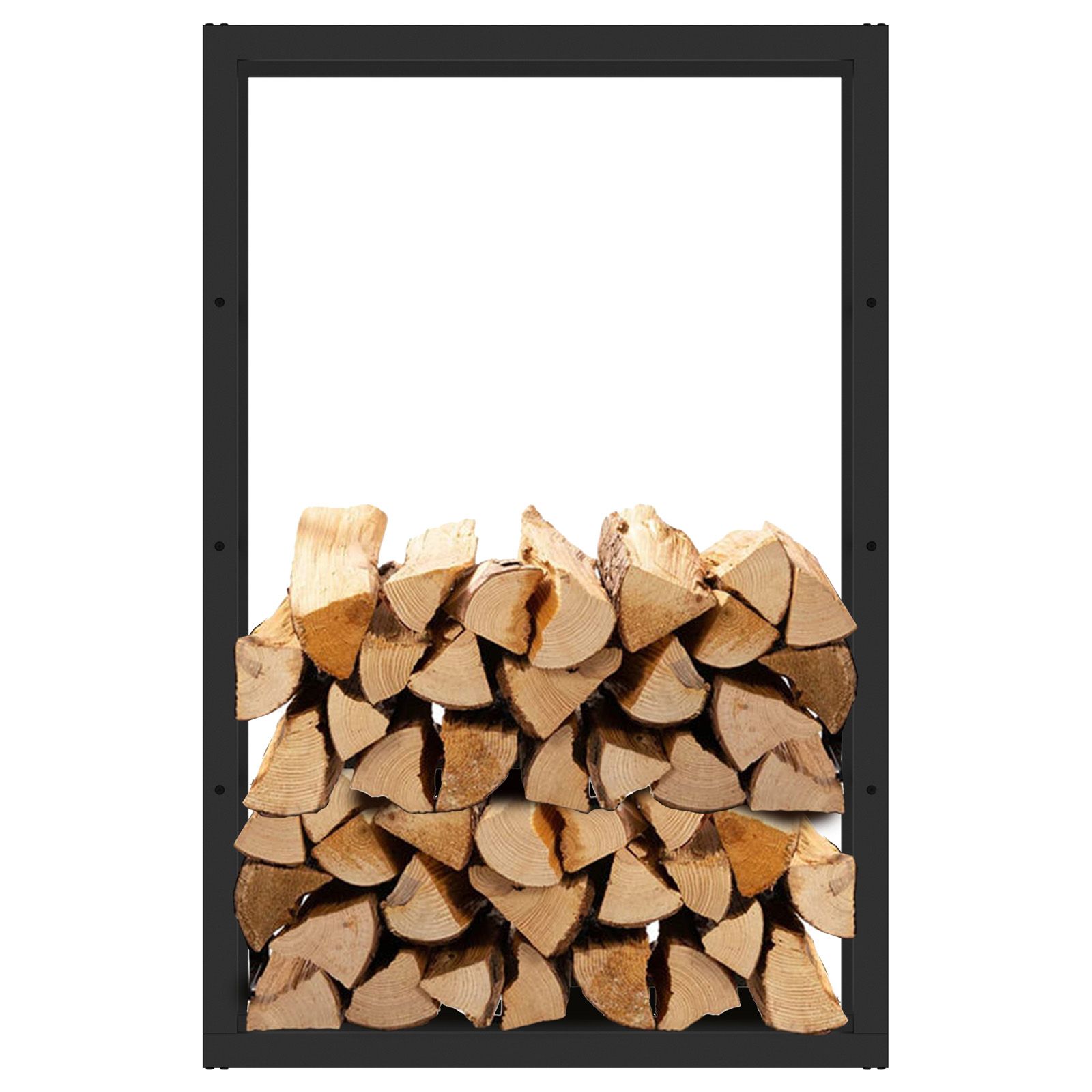 Brandhoutrek | Staal | Zwart | 150 x 25 x 100 cm