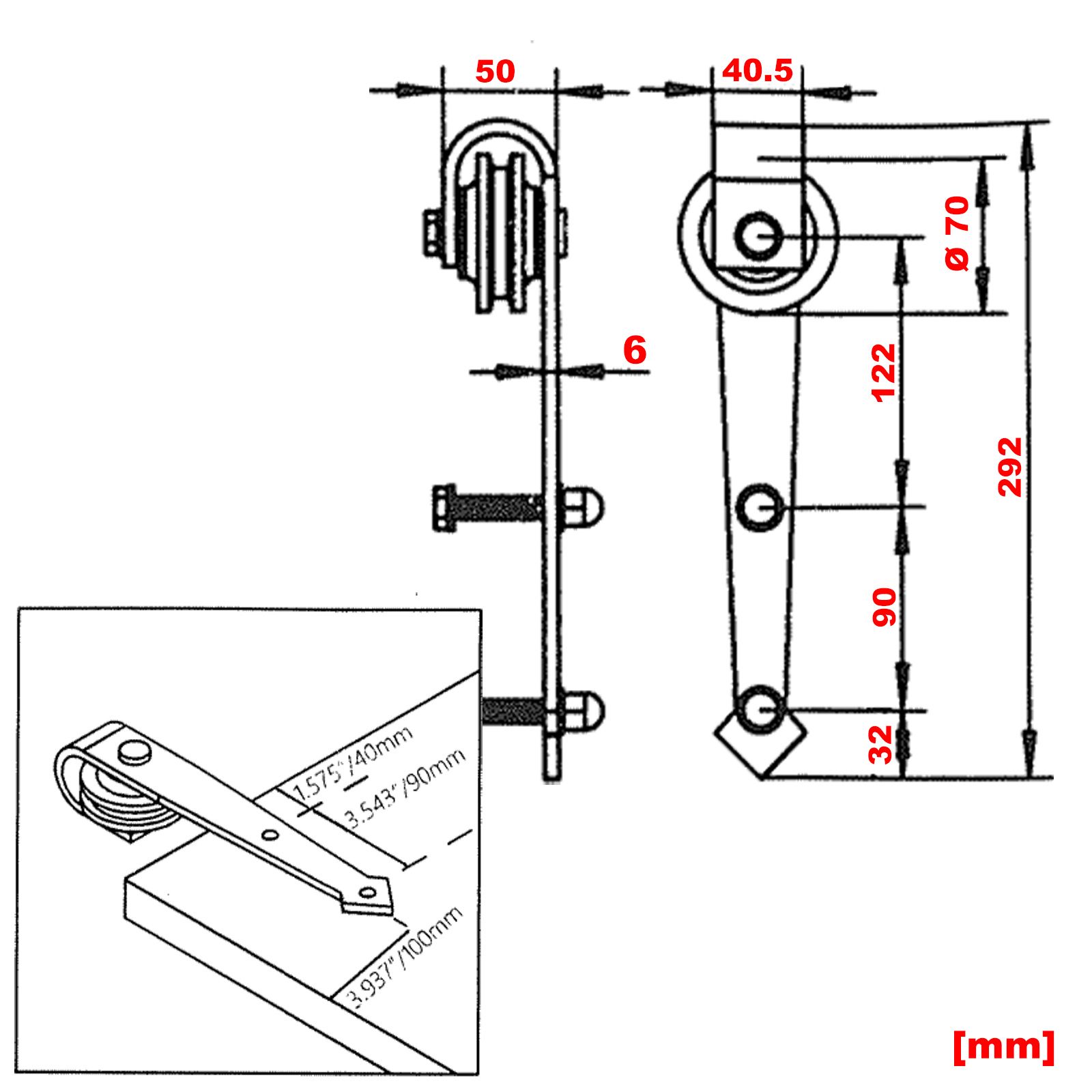 Schuifdeursysteem voor deuren | 244 cm rails | Tot 150 kg