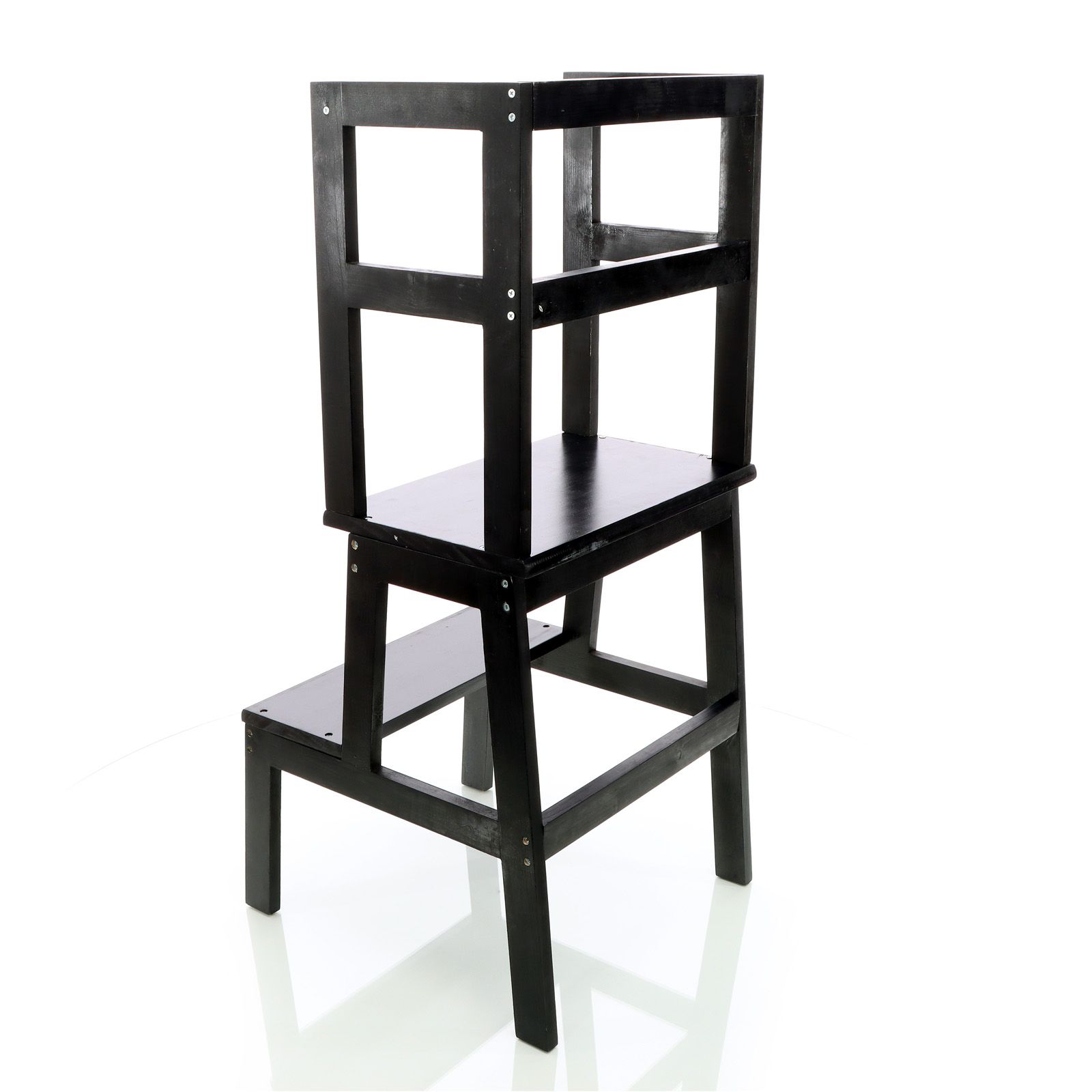 Leertoren | 43 x 40 x 91 cm | Hout | Zwart