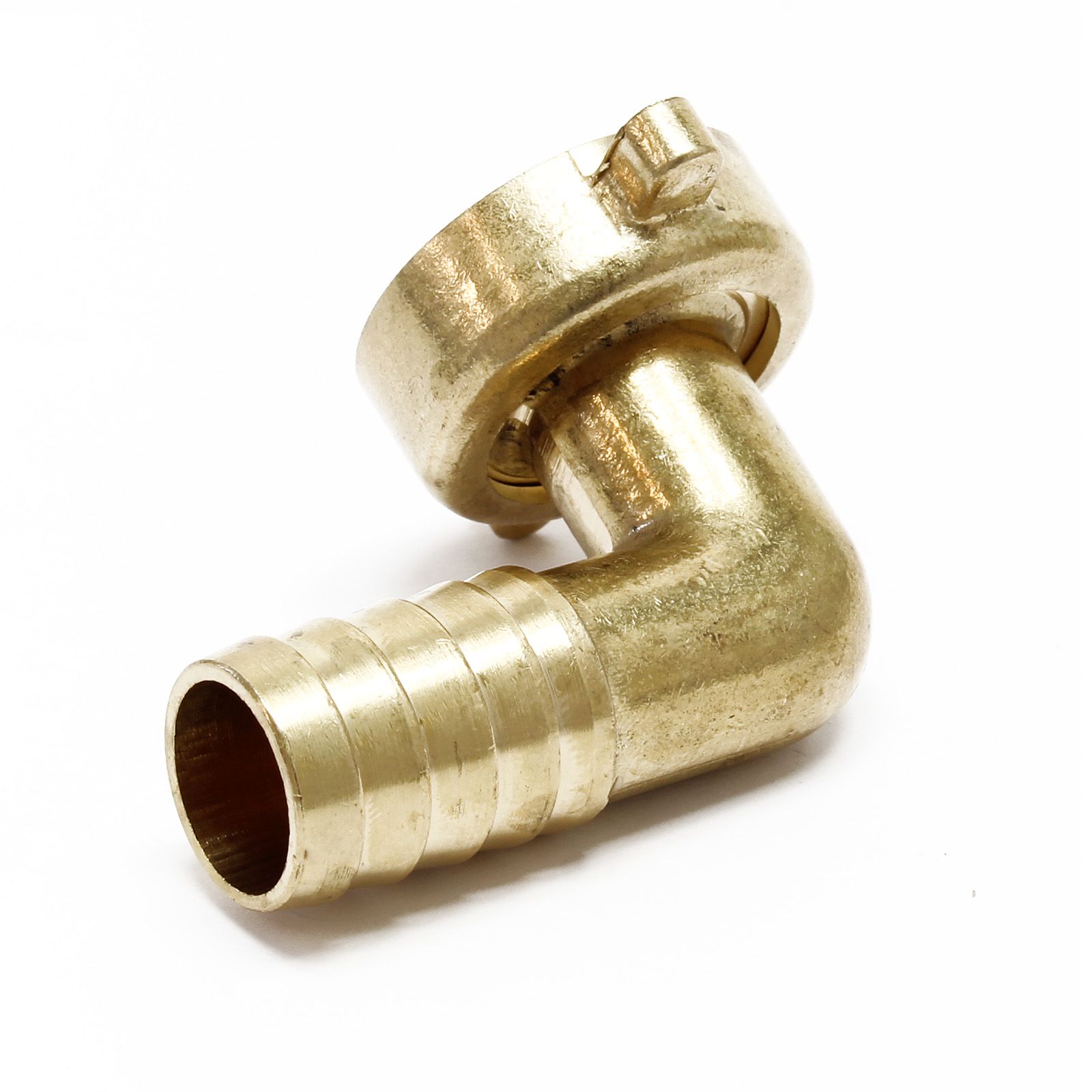 Slangtule messing 90° | Moer met 1