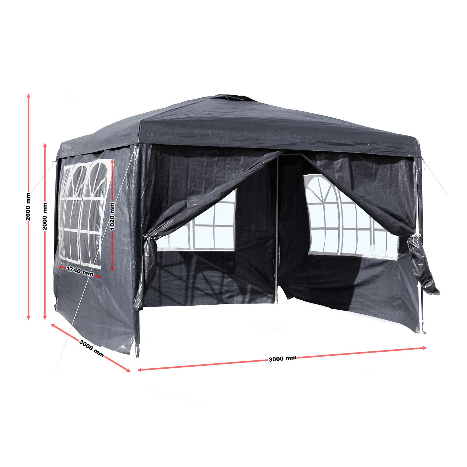 Strikt Voetzool Doordeweekse dagen Partytent 3 x 3 meter | Antraciet - HandelsOnderneming Michielsen