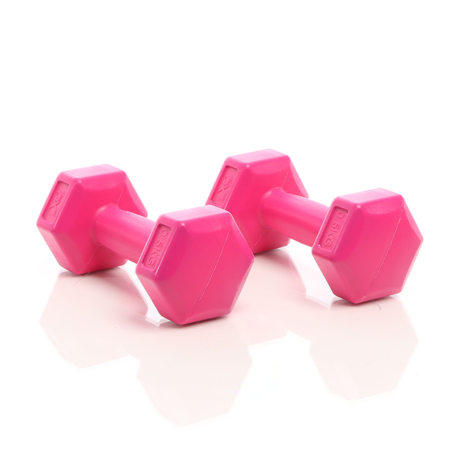 Dumbbell kunststof | 2 x 0,5 kg | Roze