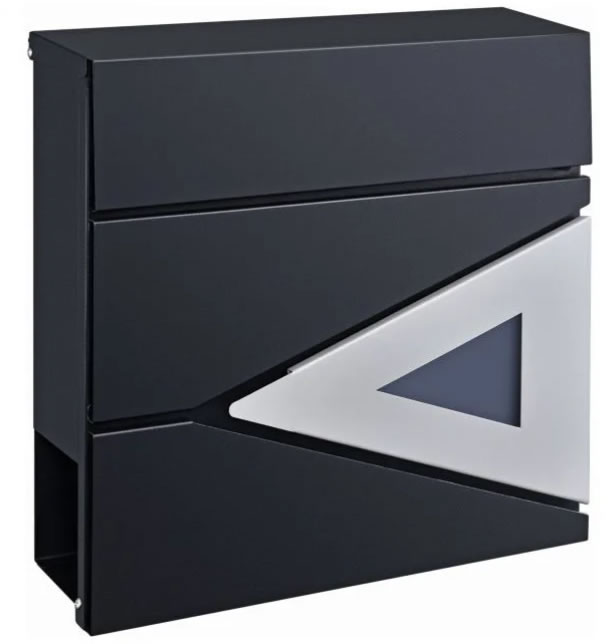 Brievenbus | Wandmodel | Zwart/Zilver