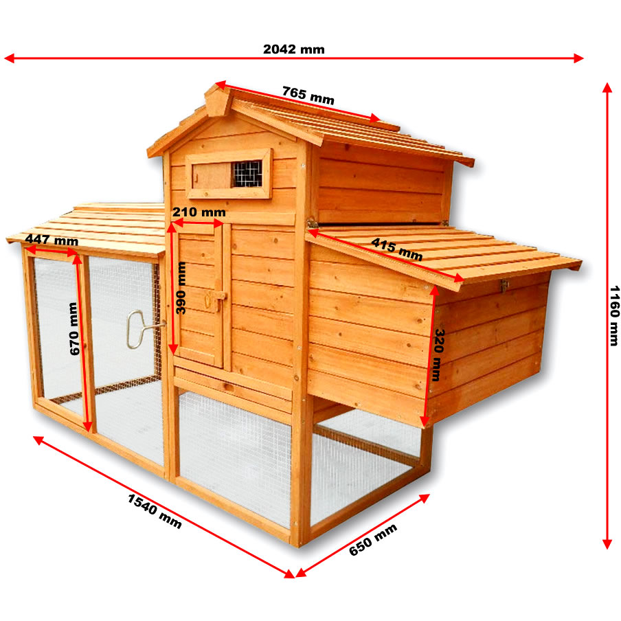 kippenhok XXL | Met ren, en legnest - HandelsOnderneming Michielsen