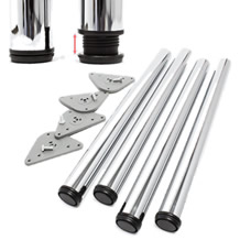 Tafelpoten set | Verstelbaar | Ø 6 x 110-113 cm | Chroom