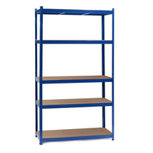 Opbergrek met 5 legborden | Staal/MDF | 100 x 50 x 200 cm | Blauw