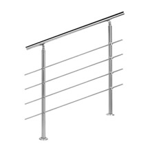 Trapleuning RVS | Dubbele staander | 100 cm | 4 dwarsbalken