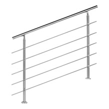 Trapleuning RVS | Dubbele staander | 120 cm | 5 dwarsbalken