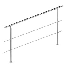 Trapleuning RVS | Dubbele staander | 160 cm | 2 dwarsbalken
