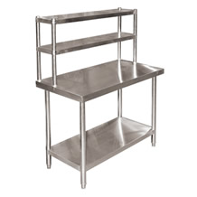 Werktafel RVS (304) | 120 x 60 x 85 cm | Met opbergrek