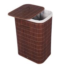 Wasmand met waszak | Bamboe | Bruin | 72 liter | Rechthoek