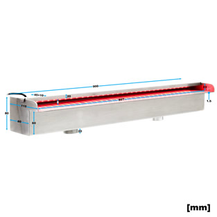 Waterval RVS | 90 cm | Met LED-verlichting