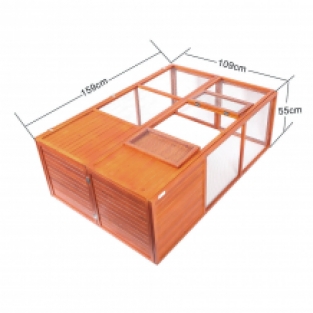 Konijnenren hout | Inklapbaar | 159 x 109 x 55 cm