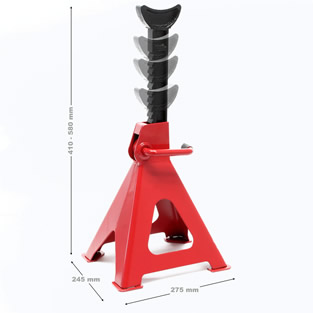 Assteunen verstelbaar | 2 stuks | 6 ton | Rood