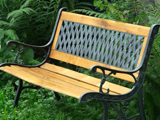 Tuinbank hout/gietijzer 