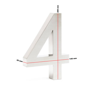 Huisnummer RVS 3D - 4