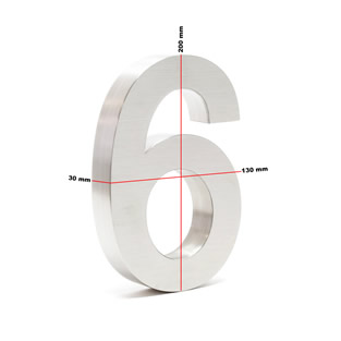 Huisnummer RVS 3D - 6