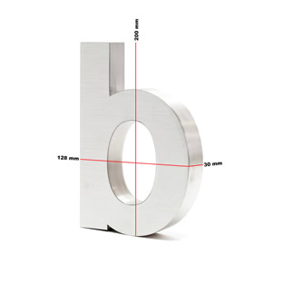 Huisnummertoevoeging RVS 3D - b