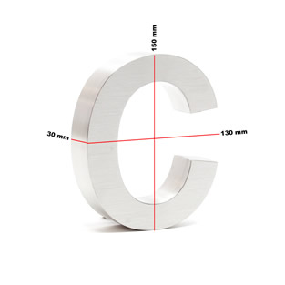 Huisnummertoevoeging RVS 3D - c