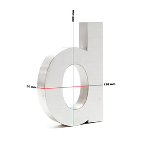 Huisnummertoevoeging RVS 3D - d