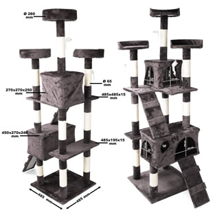 Kattenkrabpaal | 170 cm | Grijs