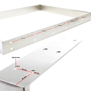 Tafelonderstel RVS (304) | 80 x 73 cm