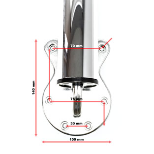Tafelpoten | Verstelbaar en inklapbaar | Ø 6 x 70-110 cm | Chroom