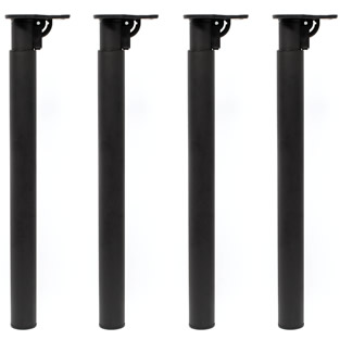 Tafelpoten | Verstelbaar en inklapbaar | Ø 6 x 70-110 cm | Zwart | Set van 4