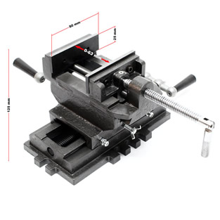 Machineklem met kruistafel | 75 mm