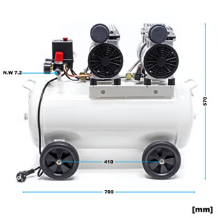 Compressor olievrij | 2 PK | 8 Bar | 50 liter